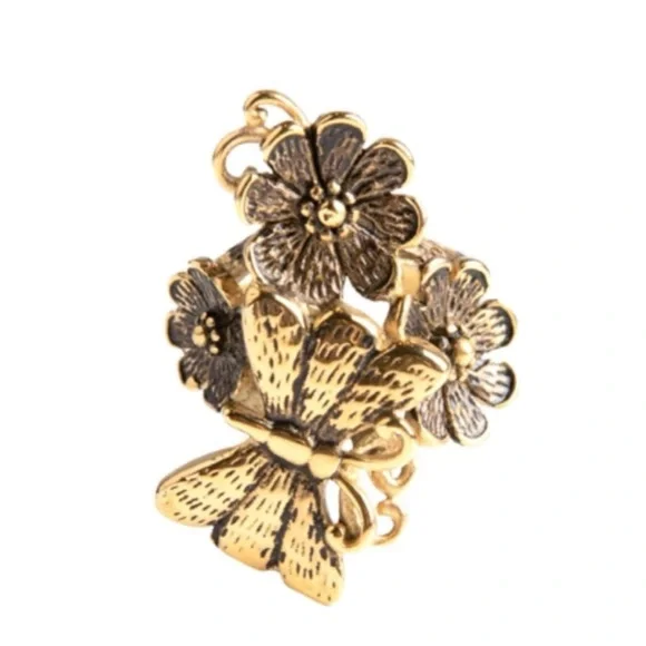 NEW Floral Butterfly Ring Sz 9 - Picture 2 of 10